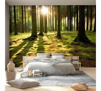 Papier Peint Panoramique Forêts De Pins Prairies - 200 x 140 cm Poster Geant Murales 3D Décoration pour Salon Chambre Étude, Nature Thème Papier Peint intissé Mural