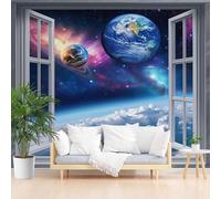 Papier Peint Panoramique Galaxie Abstrait, Espace Poster Geant Mural, Paysage Abstrait de Fenêtre Galactique Papier Peint Intissé Mural pour Salon Canapé TV Fond Décoration Murale 500x317cm(L x H)