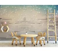 Papier Peint Panoramique Géométrie De Ligne Abstraite Minimaliste Papier Peint Intissé 3D Tapisserie Decoration Chambre Salon Murale -KX06009, 400x255cm