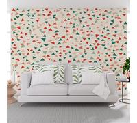 Papier Peint Panoramique Géométrie des Triangles de Couture 300x210cm(L x H) Tapisserie Murale Panorama Papier Peint Triangle Géométrique Coloré pour Salon, Chambre d'enfants, Restaurant Décoration