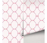 Papier Peint Panoramique Géométrie Rose Clair Papier Adhesif Pour Meuble Stickers Autocollant Meuble Adhésif Revetement Adhesif Mural Decoratif Salon Cuisine Papiers Peints 38.6x480.6cm/2 roll