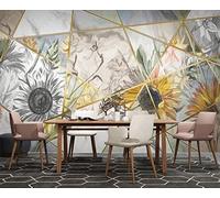 Papier Peint Panoramique Géométrique Floral Sunflower 200x140cm Papier Peint 3D Intissé Tapisserie Poster Chambre Salon Decoration Murale -MIWEI Wallpaper-ZXY-15653