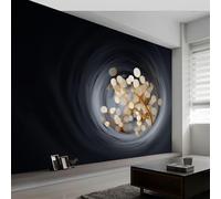 Papier peint panoramique géométrique obscurité tunnel branches, papier peint art abstrait pour chambre salon salle à manger décoration murale - Fond d'écran photo Moderne art mural 300L x 210H cm