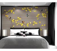 Papier Peint Panoramique Ginkgo Fleur Oiseau 310x250cm Papier Peint 3D Intissé Tapisserie Poster Chambre Salon Decoration Murale -MIWEI Wallpaper-ZXY-39821