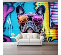 Papier Peint Panoramique Graffitis De Rue Noir Bouledogue Français Graffiti 400 X 280 Cm Moderne Papier Peint Intissé Toison Mur Xxl Tableaux Muraux Tapisserie Photo Décoration