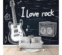Papier Peint Panoramique Guitare D'adolescent 250x175 cm 3D Papier Peint Intissé Musique Rock Photo Trompe l'oeil Poster Grand Mural Salon Chambre Enfant Chambre Décoration Murale a-3755