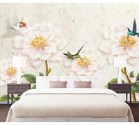 Papier Peint Panoramique Hummingbird Fleurs Papier Peint 3D Tapisserie Murale Décoration Chambre Salon -songqians-13666-330cmx245cm
