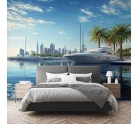 Papier Peint Panoramique Île Paris Yacht Papier Peint Intissé 150 x 105 cm 3D Effet Hawaii VilCôtières Photo Poster Mural Poster pour Chambre Salon Décoration Murale E434
