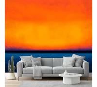 Papier Peint Panoramique Impressionnisme Orange Coucher De Soleil Ondulations 3D Moderne Papier Peint Intissé Pour Chambre Salon Bureau Personnalisé Mur Tv Décoration Murale 200 X 140 Cm