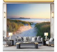 Papier Peint Panoramique Intissé 200 x 140 cm - Nature Prairie Plage Chemin Conception, Revêtement Mural pour Salon - Coloré - Design Unique Moderne Décoration Murale