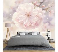 Papier Peint Panoramique Intissé À Motif Floral Aquarelle De Fleurs De Cerisier Roses Et Violettes 450 × 280 Cm Idéal Pour Une Chambre Une Chambre De Fille Ou Un Salon Décoration Murale Printan