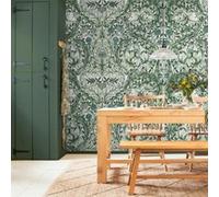 Papier peint panoramique intissé African marigold vert L.4000 x l.250cm William Morris