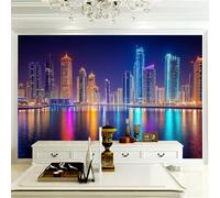 Papier Peint Panoramique Intissé Architecture Urbaine Marina De Dubaï 300 x 210 cm (W x H) - Peinture Murale Décorative, Fresque Moderne pour Décoration Murale Salon Chambre