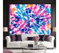 Papier Peint Panoramique Intissé Bleu Rose Teinture Par Nouage 350 x 256 cm (W x H) - Peinture Murale Décorative, Fresque Moderne pour Décoration Murale Salon Chambre