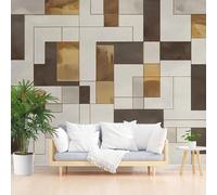Papier Peint Panoramique Intissé Lignes Géométrique Abstrait 250x175cm(L x H) - Revêtement Mural pour Chambre Salon - Moderne Texture Géométrique Vintage Décoration Murale Poster Mural xxl