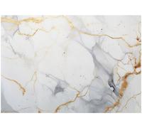 WallArena - Papier peint photo non tissé marbré 300 x 210 cm - Papier peint photo - Pour salon et chambre à coucher - Effet 3D - Avec colle - Pierres abstraites blanches marbrées blanches