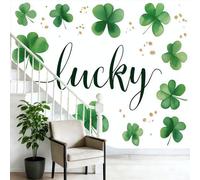 Papier Peint Panoramique Intissé Minimalisme Texte Plantes Trèfle Vert Mural pour Salon Chambre Mur de fond Chambre des Enfants Bureau Décoration de Maison Murale Papier Peint - 350 x 256 cm