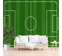 Papier Peint Panoramique Intissé Pelouse Peinte D'un Terrain de Football 150x105cm(L x H) - Revêtement Mural pour Chambre Salon - Moderne Vert Football Décoration Murale Poster Mural xxl