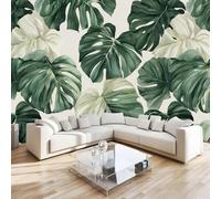 Papier Peint Panoramique Intissé Photo Mural Monstera Deliciosa 500x280 cm 3D Motif Muraux Geant Mat Poster Rétro Botanique Décoration murale Art non tissé décoration chambre TV mur salon R1607