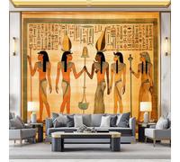 Papier Peint Panoramique Intissé Traditionnel Personnages De L'Égypte Ancienne 300 x 210 cm (W x H) - Peinture Murale Décorative, Fresque Moderne pour Décoration Murale Salon Chambre