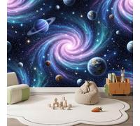 Papier Peint Panoramique Intissé Univers Planète Tourbillon Nébuleuse, 3D Papier Peint Fantaisie Sci-Fi Décoration Murale pou Salon Chambre Chambre d'enfant, 250 x 175cm Tapisserie Photo Géante