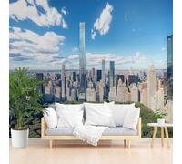Papier Peint Panoramique Intissé Ville Architecture Paysage 390x260cm(L x H) - Revêtement Mural pour Chambre Salon - Moderne Paysage Bleu Décoration Murale Poster Mural xxl