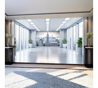 Papier Peint Panoramique Intissé Villes et corridors 250 x 175 cm Murale Argent pour Salon Chambre Enfants Restaurant Poster Mural