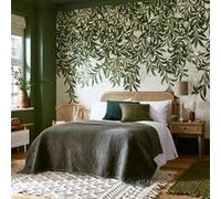 Papier peint panoramique intissé Willow bough imprimé feuillage vert L.4000 x l.250cm William Morris