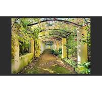 Papier Peint Panoramique Jardin 400x280 cm Papier Peint Intissé 3D Style Campagnard Muraux Tapisserie Photo Décoration Murale Poster Mural XXL pour Chambre Salon 1463-ABP