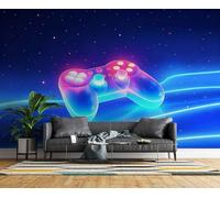 Papier Peint Panoramique Jeu De Rôle De Joueur Intissé Poster Fresque Murale 3D Jeu Vidéo De Manette Décoration Murale Art Wallpaper pour Salon Cuisine Bureau Chambre d'enfant 400x280 cm R-70