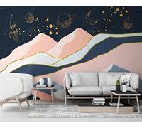 Papier Peint Panoramique La Planète Montagne Géométrique 350x250cm Papier Peint 3D Intissé Tapisserie Poster Chambre Salon Decoration Murale -MIWEI Wallpaper-ZXY-30237