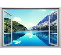 Papier Peint Panoramique Lac 150x105 cm Papier Peint Intissé 3D Paysage Naturel Muraux Tapisserie Photo Décoration Murale Poster Mural XXL pour Chambre Salon 130-ABC