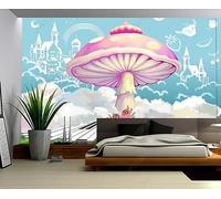 Papier Peint Panoramique Le Château Des Champignons Papier Peint 3D Tapisserie Mural Salon Chambre Décoration Murale -ZX06971-310x250cm