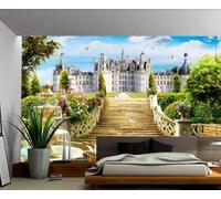 Papier Peint Panoramique Le Château Des Jardins 400x280cm Papier Peint 3D Intissé Tapisserie Poster Chambre Salon Decoration Murale -MIWEI Wallpaper-ZXY-39338