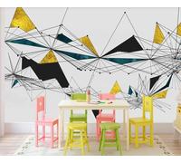 Papier Peint Panoramique Lignes Géométriques Noires 310x250cm Papier Peint 3D Intissé Tapisserie Poster Chambre Salon Decoration Murale -MIWEI Wallpaper-ZXY-06413
