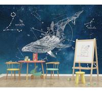 Papier Peint Panoramique Lignes Nébuleuses 450x300cm Papier Peint 3D Intissé Tapisserie Poster Chambre Salon Decoration Murale -MIWEI Wallpaper-ZXY-40473