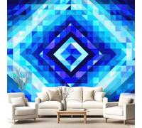 Papier Peint Panoramique Losanges Triangles Géométriques Impression 450 x 315 cm Pour Salon Chambre D'Enfant décoration chambre salon -Décoration Murale Rationnel Froid Tech Gris Vectoriel