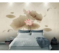 Papier Peint Panoramique Lotus Vintage Papier Peint 3D Tapisserie Murale Décoration Chambre Salon -songqians-01568-200cmx140cm