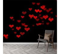 Papier peint panoramique lumière rouge amour, papier peint style minimal amovible imperméable - fresque murale facile à poser - décoration murale pour salon chambre enfant, 250 x 175 cm (L x H)