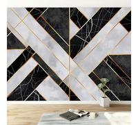 Papier peint panoramique marbre géométrique texture pierre, Photo mural moderne 350L x 256H cm - Papier peint décoration de maison texture Moderne pour salon chambre chambre des enfants bureau