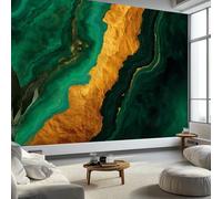 Papier Peint Panoramique Marbre Malachite, Papier Peint Poster Mural Géant Élégant et Luxueux, Fresque Murale Moderne Personnalisée pour Salon Chambre d’Enfants Restaurant, 250 x 175 cm (L x H)