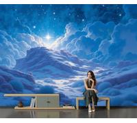 Papier Peint Panoramique Mer Nuages Rocher Géant 250X175Cm,Scènes Fantastiques Poster Geant Mural 3D,Tapisserie Photo Peinture Murale,Papier Peint Intissé Fresque Pour Salon Chambre Toile Fond Tv