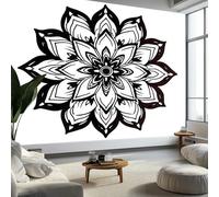 Papier Peint Panoramique Minimalisme Peinte Murale, Fleurs Mandalas Intissé Murale, 300 x 210 cm (L x H) Photo Fresque pour Salon Chambre d'enfants Restaurant Décoration