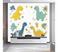 Papier Peint Panoramique Modèle De Bébé Dinosaure, 200 x 140 cm Style Mignon Papier Peint Intissé Personnalisé Photo Murale pour Salon Chambre d'enfants Décoration Murale, Jaune Vert