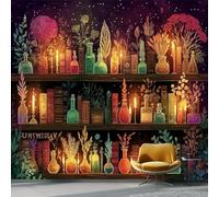 Papier Peint Panoramique Modèle De Potion D'Étagère, 300 x 210 cm Style De Dessin Animé Papier Peint Intissé Personnalisé Photo Murale pour Salon Chambre d'enfants restaurant Décoration Murale, Coloré