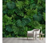 Papier Peint Panoramique Monstera Feuilles Plante Tropical Tapisserie Murale Papier Peint Fougère Jungle Botanique Forêt Wallpaper Intissé Décoration Murale pour Salon Chambre Bureau 350x256 cm