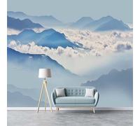 Papier Peint Panoramique Montagne Papier Peint Intissé Paysage Naturel Poster Trompe l'oeil Mural 3D Art Décoration Murale Salon Chambre 250x175 cm 0540b