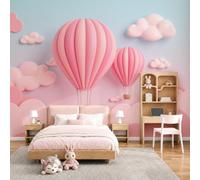 Papier Peint Panoramique Montgolfière En Papier Sculpté 250X175Cm | Illustrations De Dessins Animés Revêtement Mural Décoration Chambre Design Moderne Intissé Tapisserie Photo Pour Chambre Salon