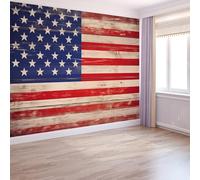 Papier Peint Panoramique Motif De Drapeau 250 x 175 cm, Style Rétro Poster Photo Mural Papier Peint Décoration Murale Salon Chambre á Coucherr Bureau Enfant Chambre, Beige