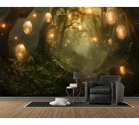 Papier Peint Panoramique Motif Forêt Arbres, Plante Papier Peint Adhesif Mural 200x175 cm pour Salon Chambre Décoration Murale, C11